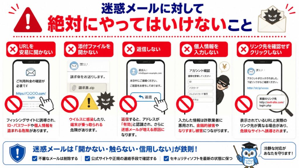 絶対にやってはいけない迷惑メール対応