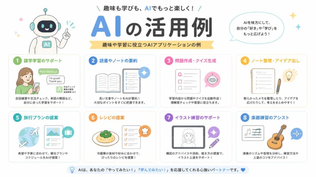 趣味・学習で使えるAI活用例