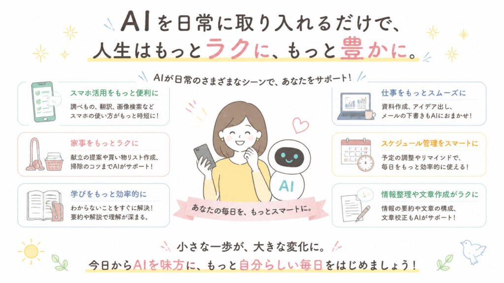 ✅まとめ｜AIを日常に取り入れるだけで生活が劇的にラクになる