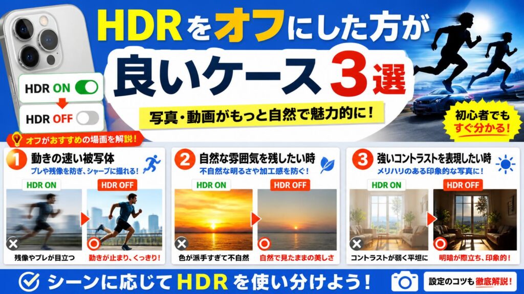 HDRをオフにしたほうがいいケース