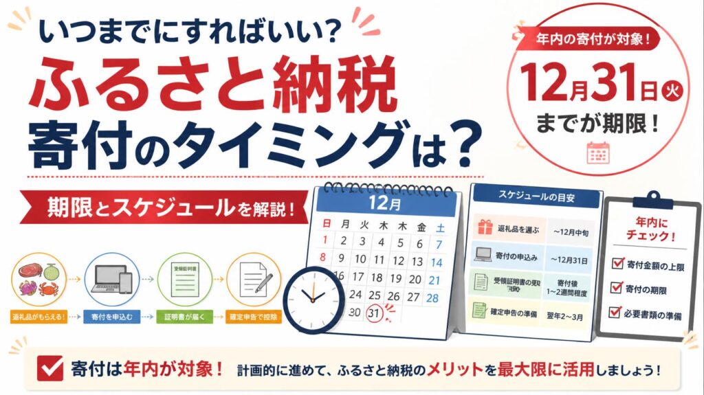 ふるさと納税はいつまでにやればいい?期限とスケジュール