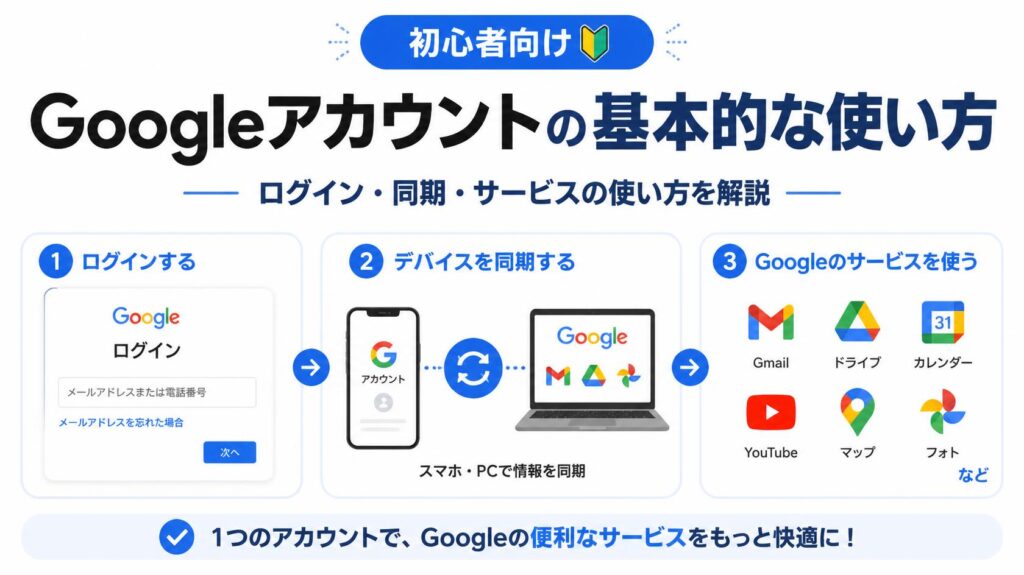 Googleアカウントの基本的な使い方|ログイン・同期・サービス利用方法
