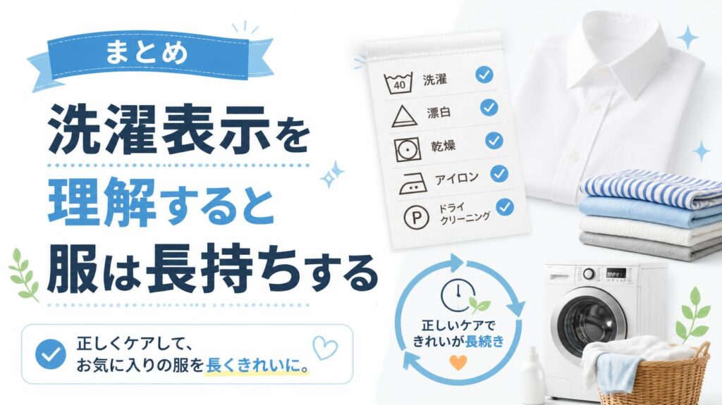 まとめ｜洗濯マークを理解すれば洋服はもっと長持ちする