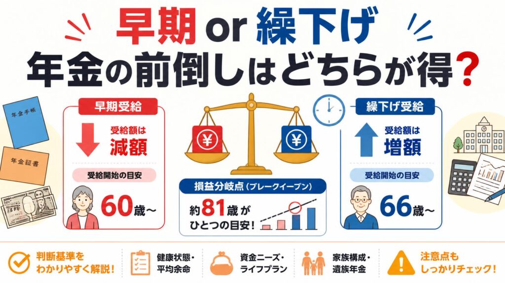 繰上げ・繰下げはどっちが得?損益分岐点と判断基準を解説