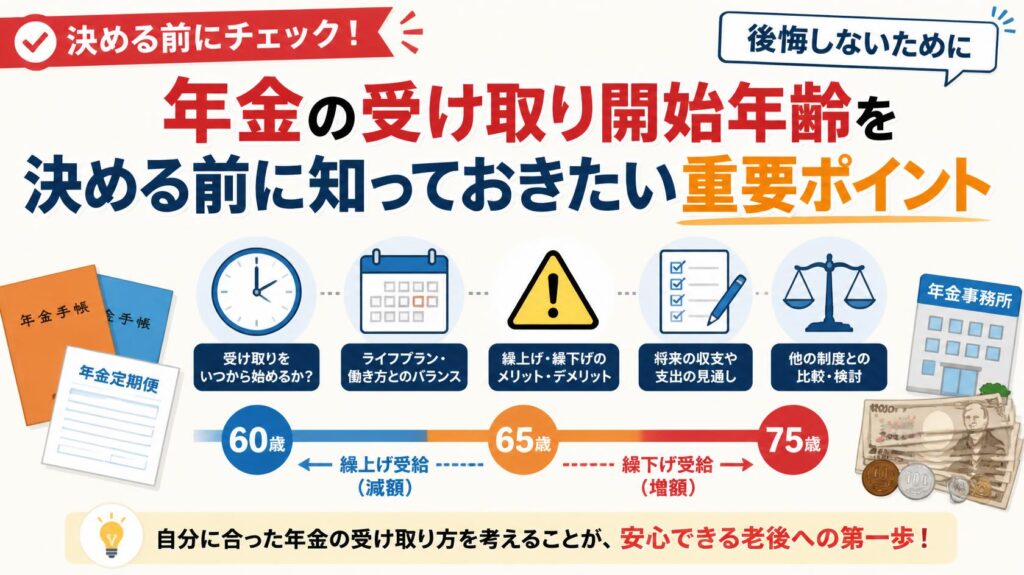 年金の受給開始年齢を決める前に知っておきたい注意点