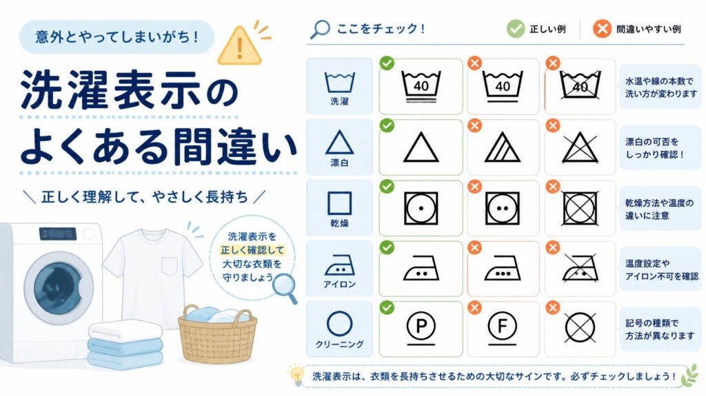 よくある洗濯マークの間違い