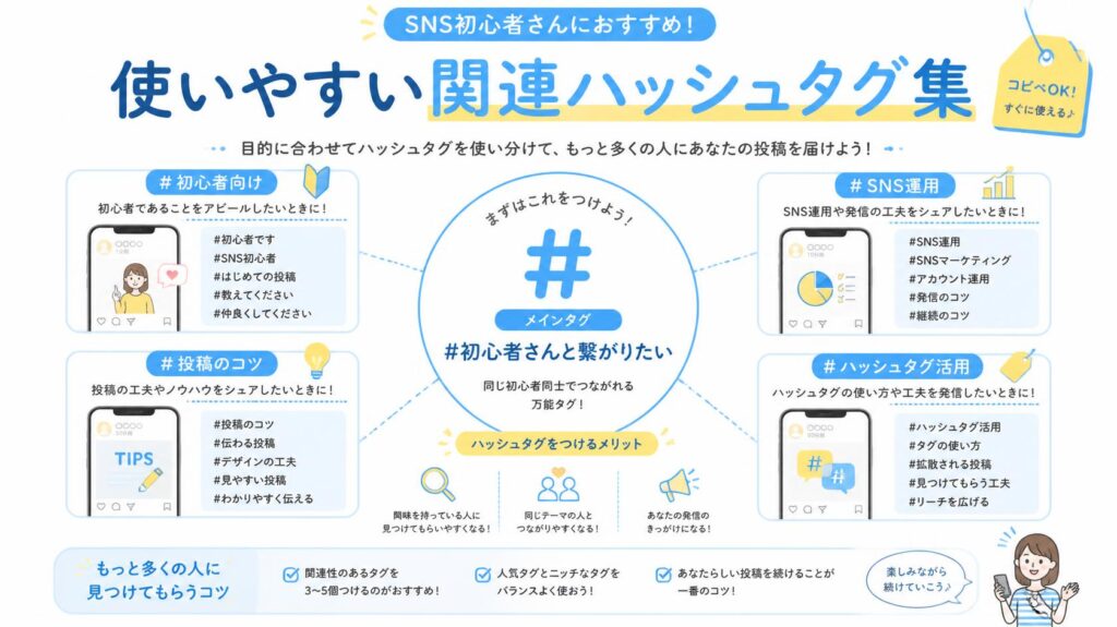 SNS初心者でも使いやすい関連ハッシュタグまとめ