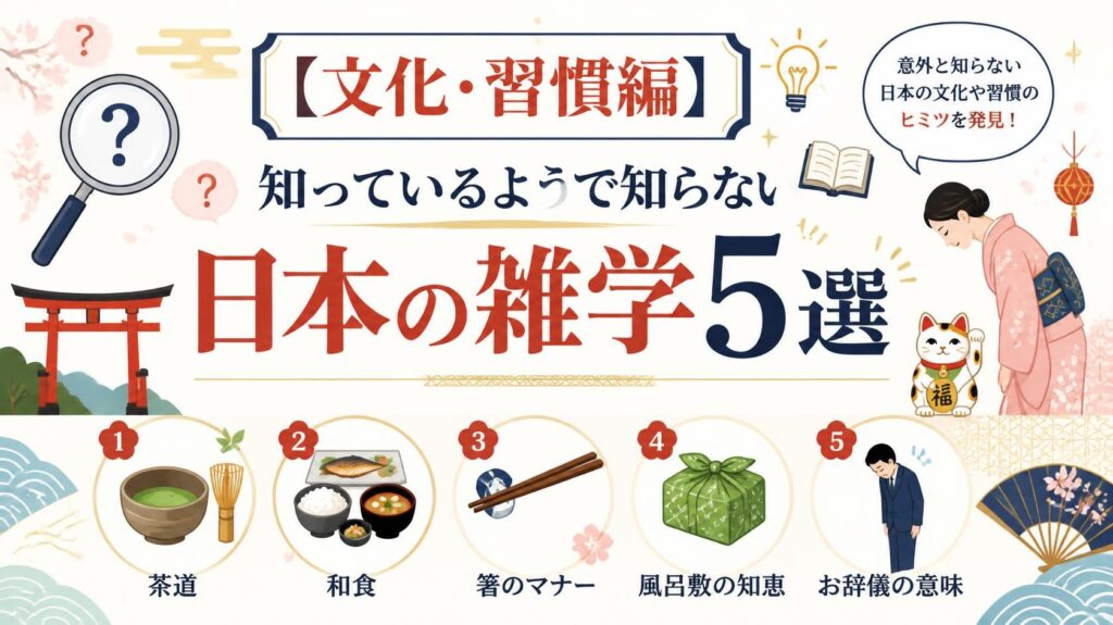 【文化・習慣編】知っているようで知らない日本の雑学5選