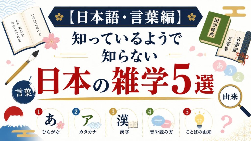 【日本語・言葉編】知っているようで知らない日本の雑学5選