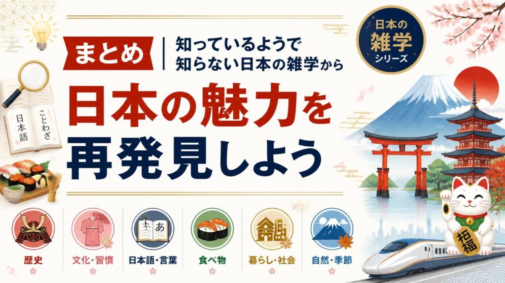 まとめ|知っているようで知らない日本の雑学から日本の魅力を再発見しよう