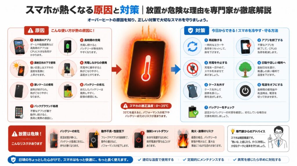 スマホが熱くなる原因と対処法｜放置すると危険な理由を専門家目線で徹底解説