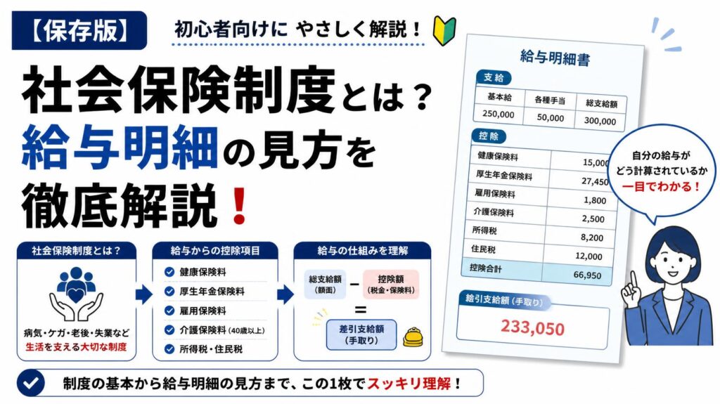 【保存版】社会保険料の仕組みとは?給与明細の見方を初心者向けに徹底解説