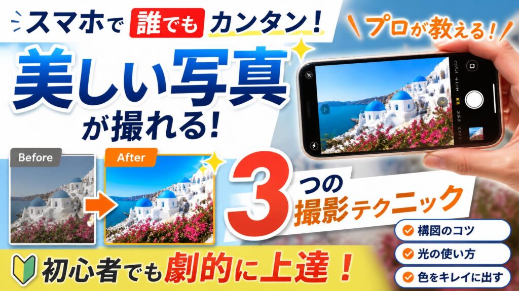 スマホで写真がキレイに撮れる!プロが教える3つのコツ【初心者でも劇的に変わる】
