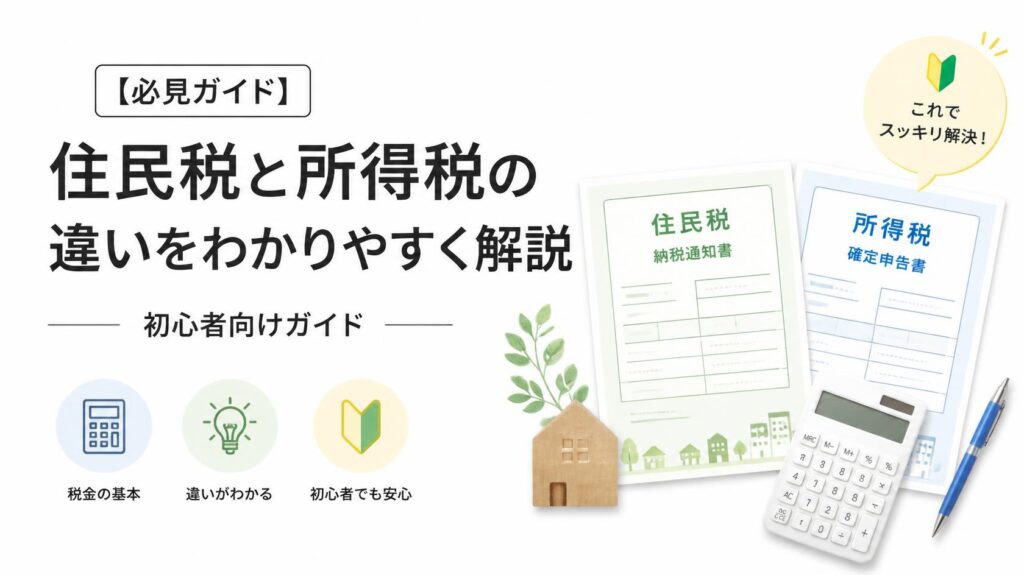【保存版】住民税と所得税の違いをわかりやすく解説|初心者向けまとめ